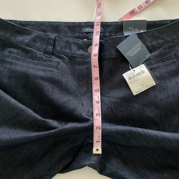 NWT Lands End Women Ankle Denim Pants Jeans Rinsed Deep Indigo Sz 10 Fit 1 Blue - Picture 10 of 12